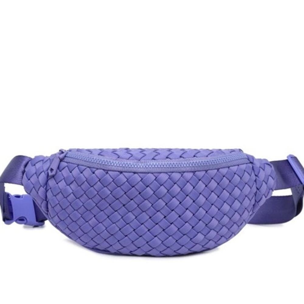 Aim High Neoprene Woven Belt Bag Fanny Pack Sling Periwinkle